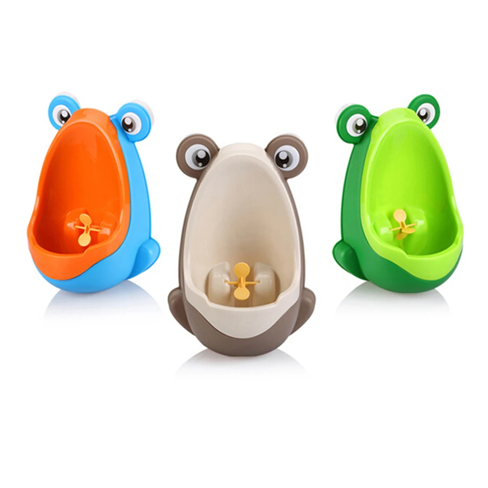 

New Style Cheap Baby Urinal Male child frog urinal toilet Hand on wall Boy potty training Toilet For Free Potty Brush