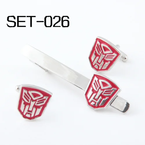 

Novelty Interesting Tie Clips & Cufflinks Set Can be mixed Free Shipping Set 026 Red Autobots Superhero Series