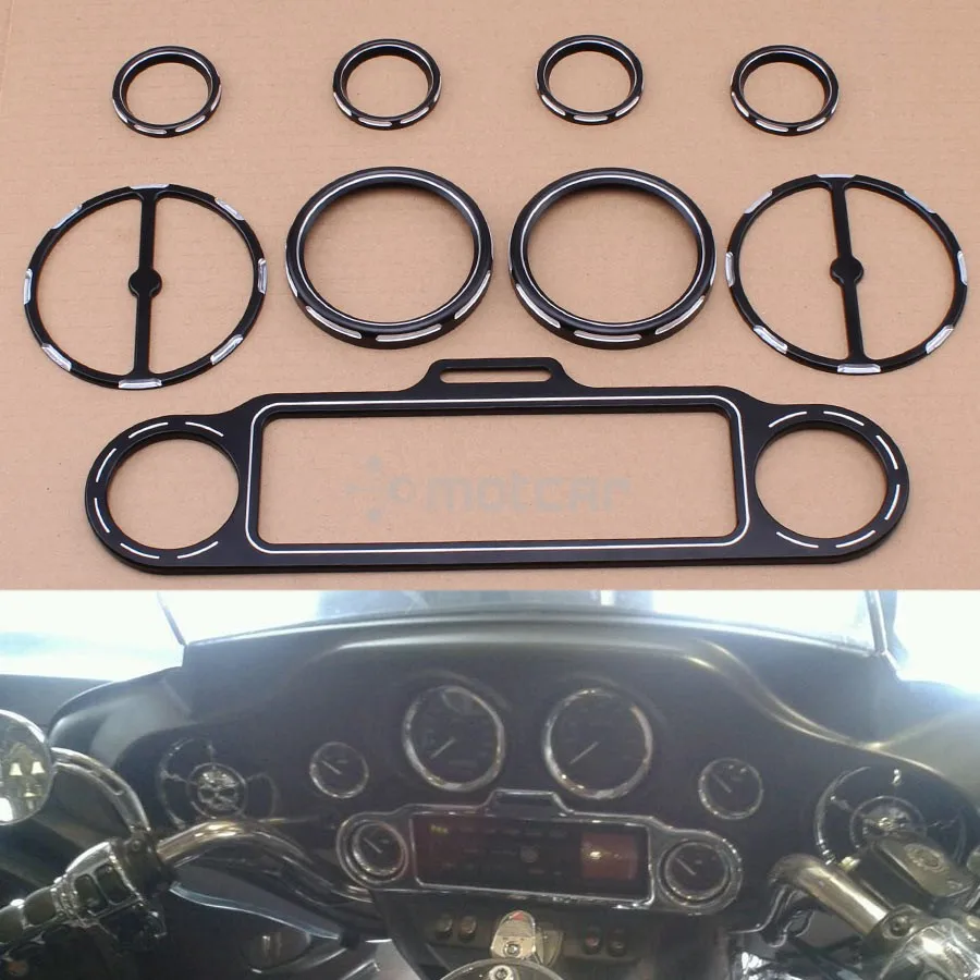 Мотоцикл черный алюминиевый СТЕРЕО акцент + спидометр динамик отделка кольцо