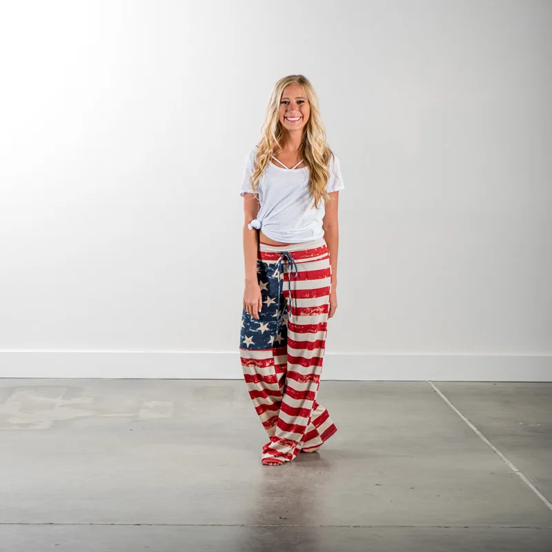 2019 для женщин брюки девочек женские модные летние длинные штаны Америки с