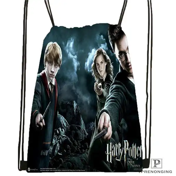 Изготовленный На Заказ harry_potter_artwork_ походная сумка на шнурке милый рюкзак для детей(черная спинка) 31x40 см#2018611-24 - Цвет: Drawstring Backpack