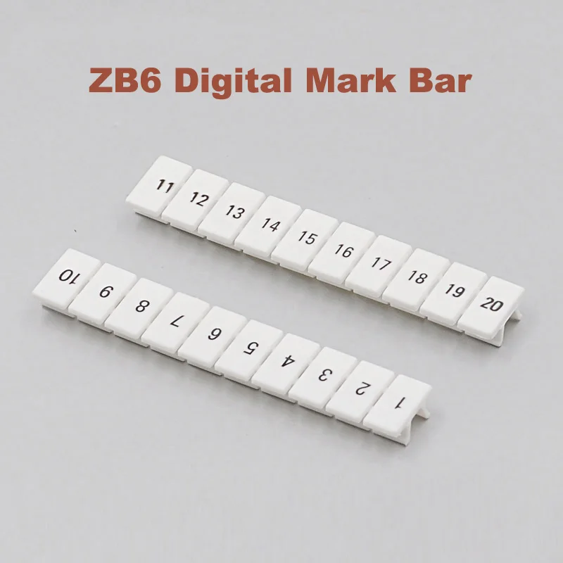 

10pcs ZB6 Digital marker strip Din Rail Terminal Block UK5N UDK4 UKK5 UK5-TWIN bornier Mark bar morsettiera terminals label ZB-6