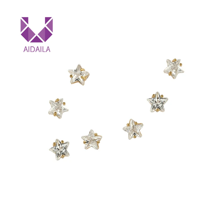 

Star Shape Stud Earrings 7pcs/set Japan Korean Sweet Shiny CZ AAA + Cubic Zircon Star Crown Flower Mini Stud Earrings Set Gold