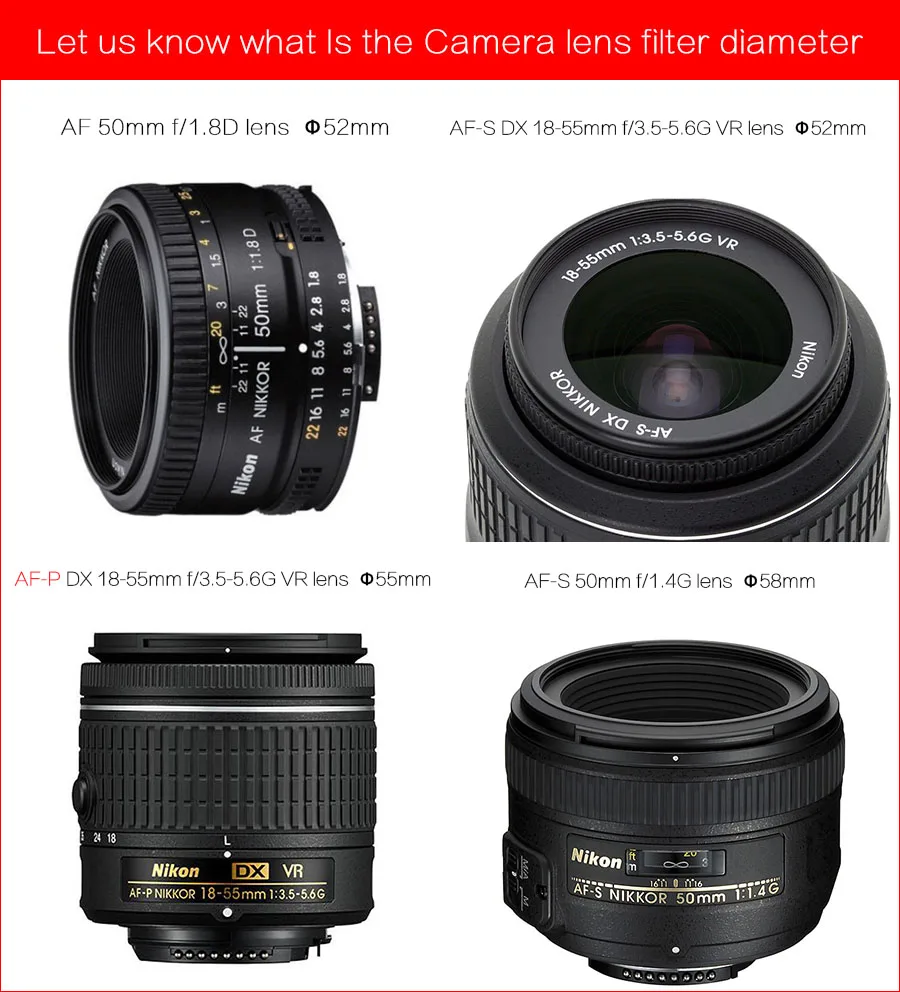 Алюминиевое макрообъектив для камеры обратное переходное кольцо Nikon AI до 49 мм 52 55