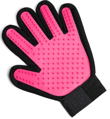 Pink Left Перчатка для ухода за домашними животными для кошек, кошек, уход за домашними животными, собачья шерсть, щетка, гребень, перчатка для чистки пальцев, массажная перчатка для животных - Цвет: Pink Left