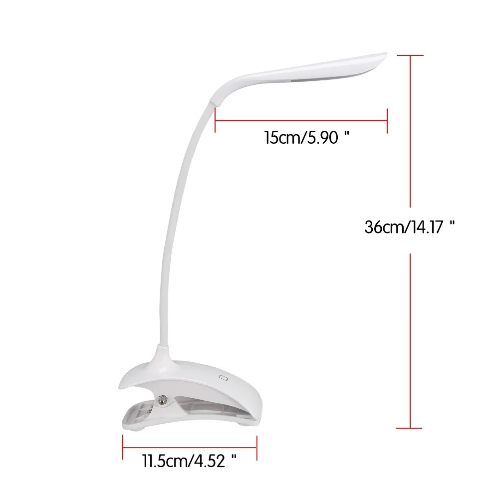 Hot Sale 2w LED Desk Lamp Table Reading Flexional Stand Clip Luminaria Fashion Novelty Gift for Student White | Лампы и освещение