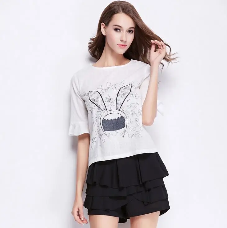 T Shirt Женщины 2017 Лето Футболки Хлопок Печати Топы Роковой femininas camisas С Коротким