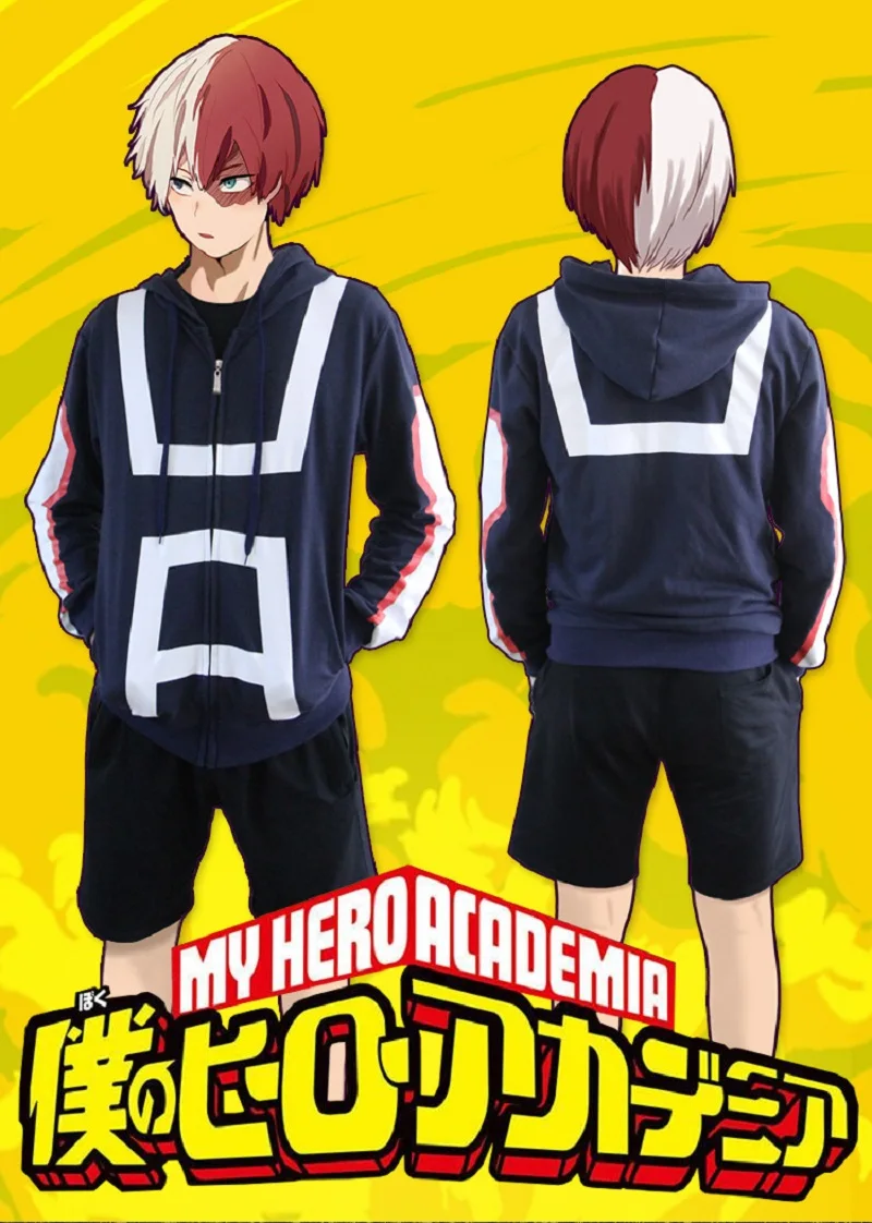 Высокое качество My Hero Academia Косплей Костюм Толстовка парики Boku no Hiro Akademia шото