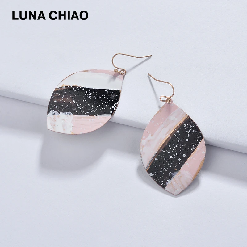 Серьги подвески LUNA CHIAO в форме маркиза модные дизайнерские металлические