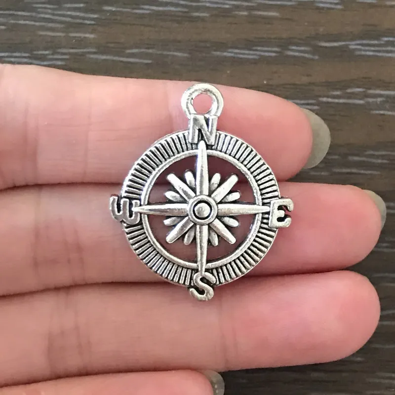 

8PCS DIY Bohemian Nautical Compass Charm Zinc Alloy compass Pendant Charm for Bracelet Necklace Earrings Jewelry Making