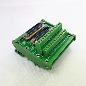D-SUB DB25 DIN Rail Mount Interface Module, Double Male Header Breakout Board, Terminal Block, Connector.