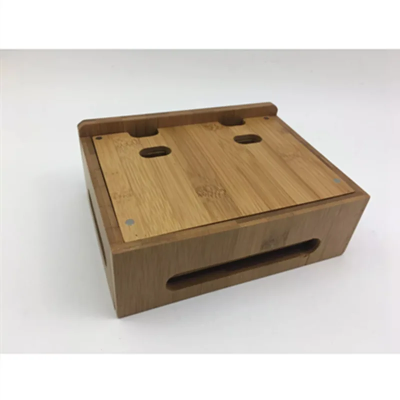 

Creative Charging Storage Box Bamboo Charging Station Dock & Organizer Storage Box for Phone ipad Multi-Device Charging Stand