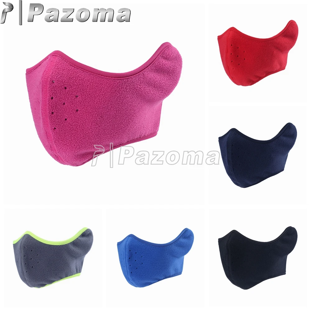 Зимняя велосипедная Теплая Флисовая полумаска для улицы ветрозащитные