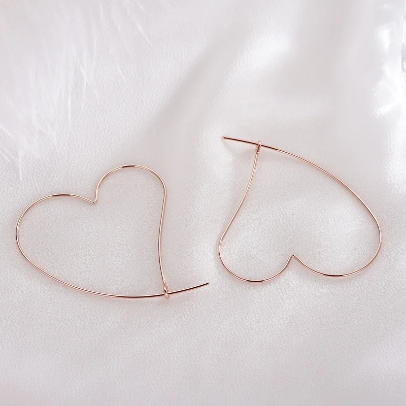 loop heart gold charm hoop earrings charms female sterling silver 925 jewelry earing gifts for women boucle d'oreille femme 2019 |