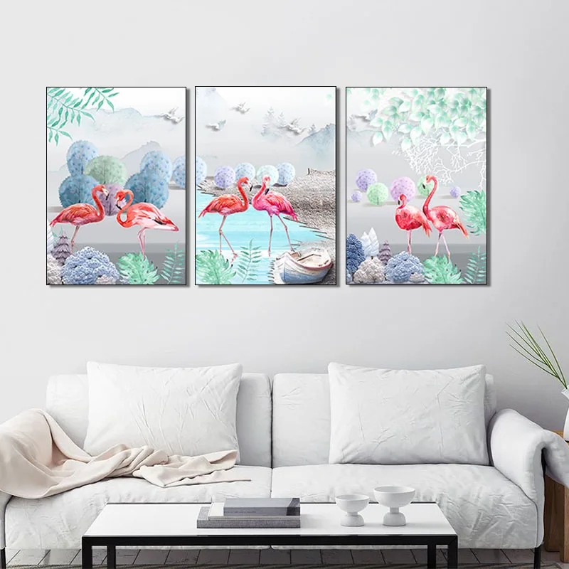 Art Wall Painting Canvas Picture Modern Poster Flamingo Print and Living Room Home Decor | Дом и сад