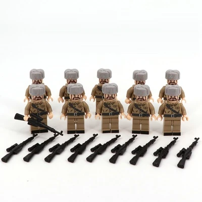 Розовый Советские пехотные солдатики, военное оружие, городская полиция, части Playmobil, Мини фигурки, строительный блок, кирпич, оригинальные игрушки - Цвет: Розовый