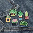 1 шт., зеленые Мультяшные броши для растений, металлические значки, аксессуары, значки на одежде, футболка, сумка для одежды, рюкзак, сделай сам