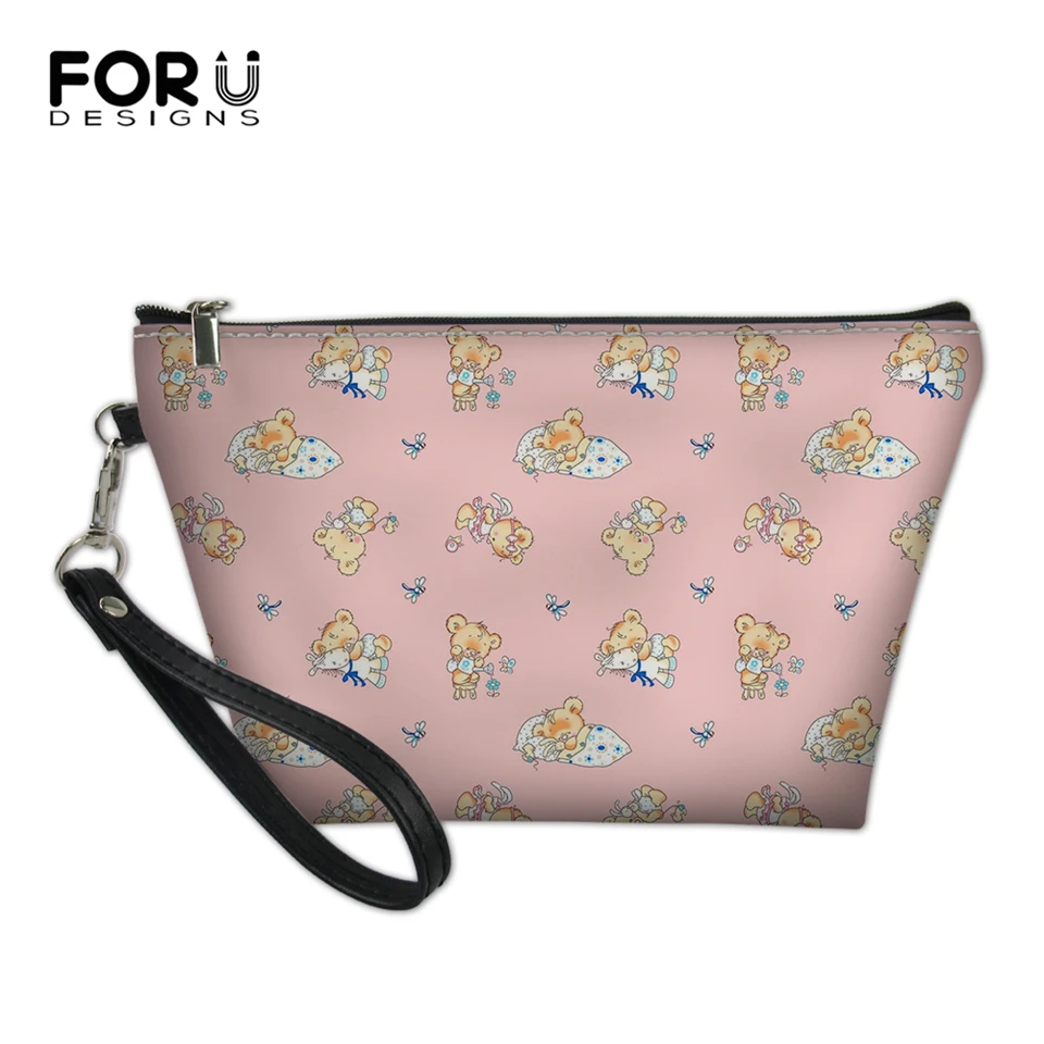 Модный женский чехол для косметолога FORUDESIGNS с черно-белым рисунком кошки женская