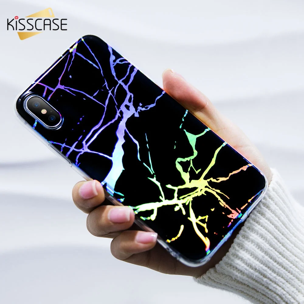 KISSCASE цветной мраморный чехол для iPhone X XS 7 8 Plus 6s 6 Мягкая силиконовая задняя крышка