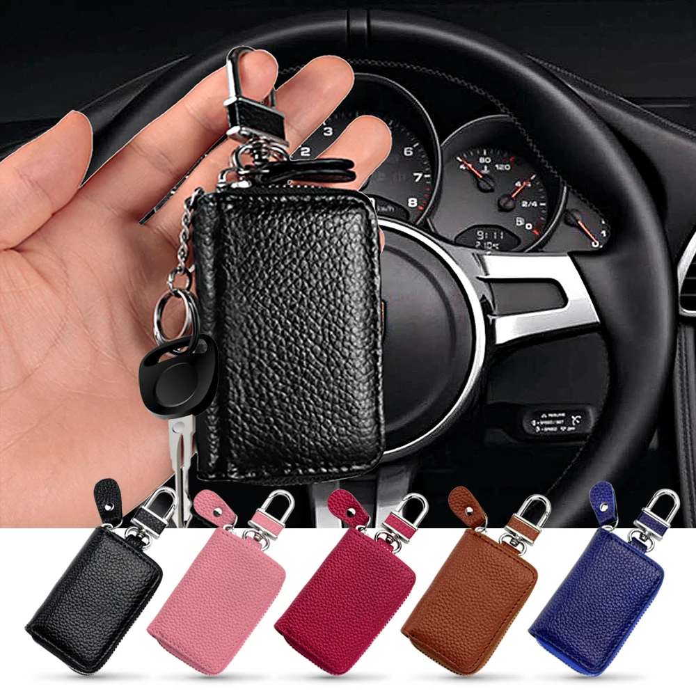 Кожаный чехол для ключей автомобиля Универсальный многофункциональный