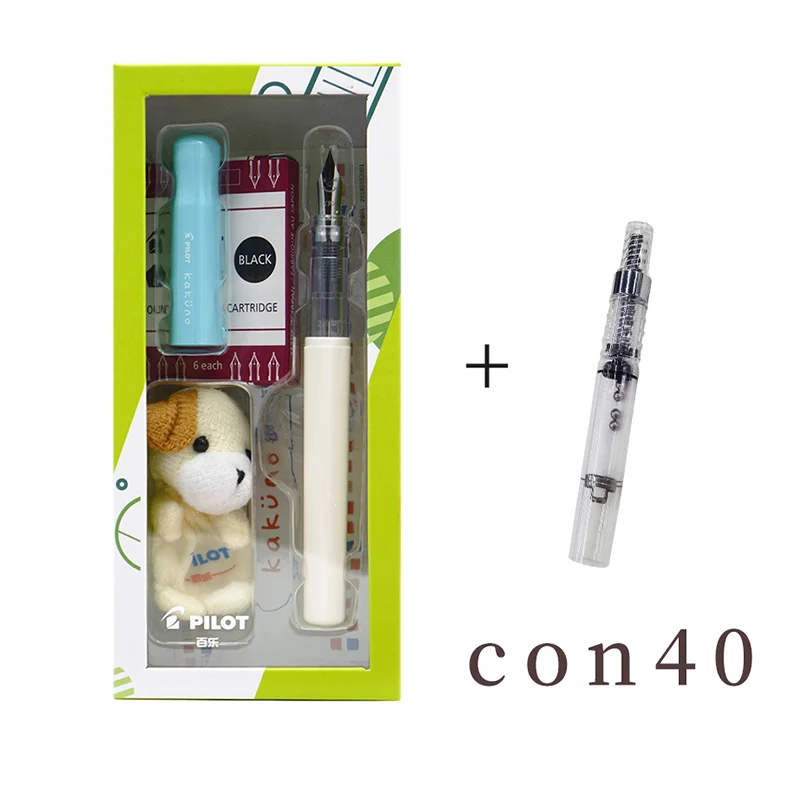 blue with converter Pilot Japan Kakuno авторучка с 6 чернилами картридж фигурки на пальцы для студентов из нержавеющей стали kawaii улыбающееся лицо - Цвет: blue with converter