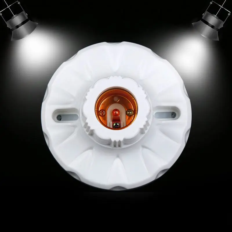 E27 Round Plastic Base Screw Light Bulb Lamp Socket Holder Flame Retardant Durable Material Safe Non Electric leakage | Лампы и