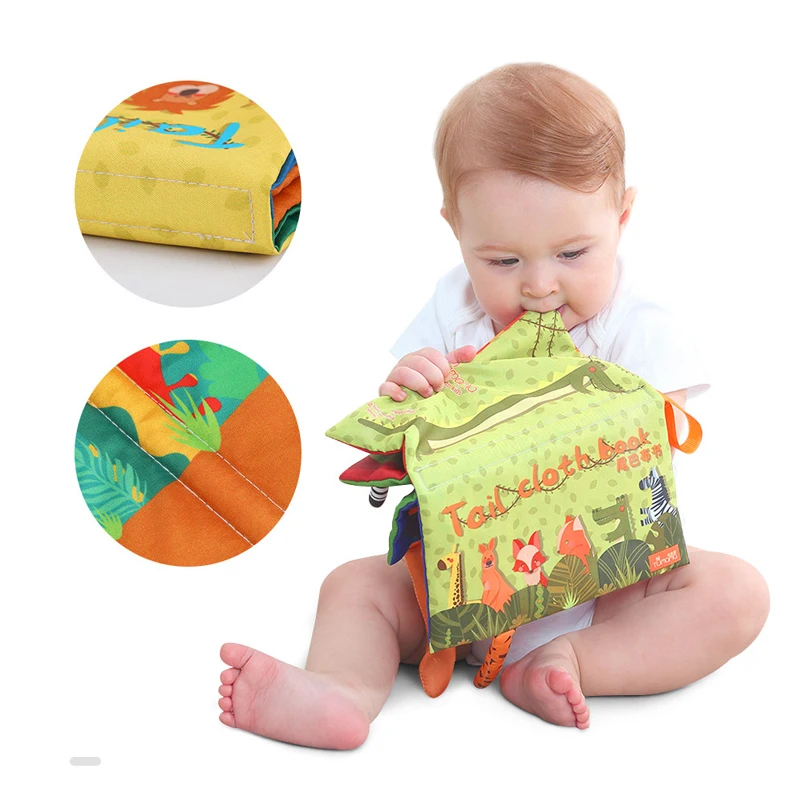 Детские игрушки 0-12 месяцев Мобильная ткань для раннего обучения книга детская