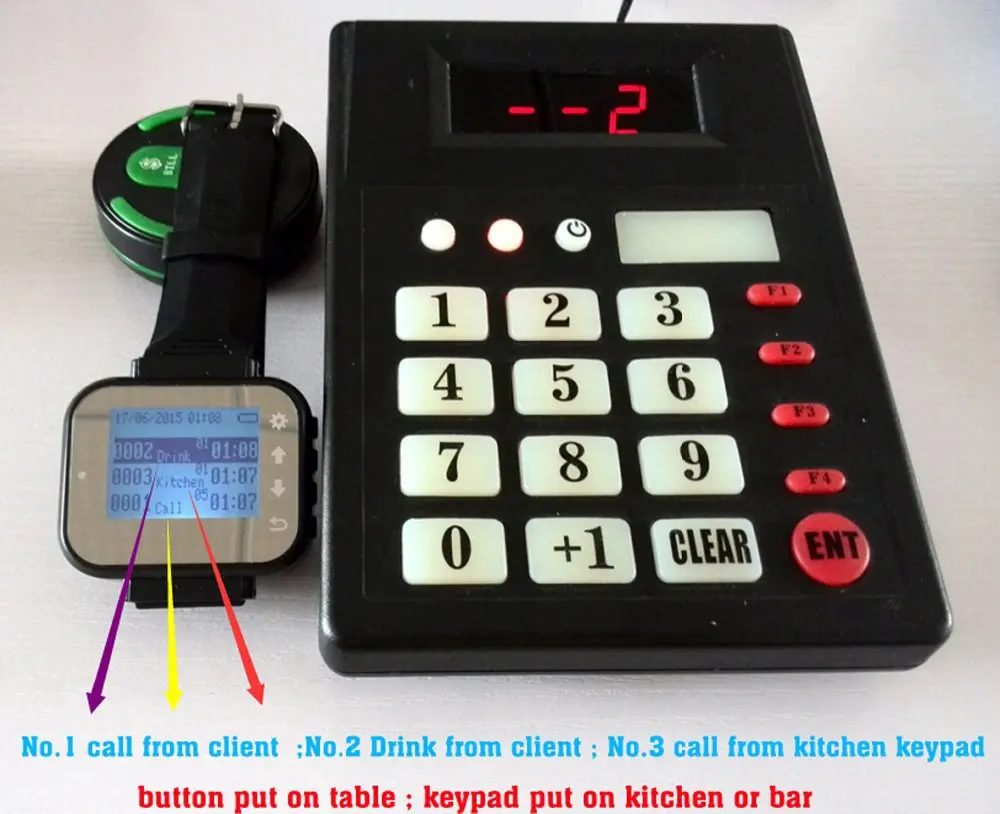 Widely used smart wireless customer kitchen call system with 1 keypad for cooker watch 5 bell menu holder | Компьютеры и офис