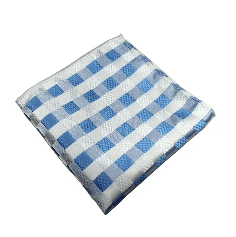 Клетчатые шелковые тканые носовые платки с узором пейсли Hanky мужские деловые повседневные квадратные карманы платок свадебные носовые платки - Цвет: 02