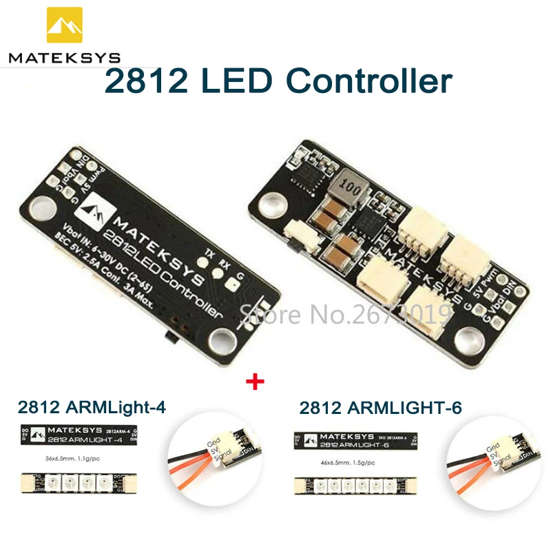 Светодиодный контроллер matek System 2812 2 ~ 6S светодиодный модуль управления с 5 В BEC &