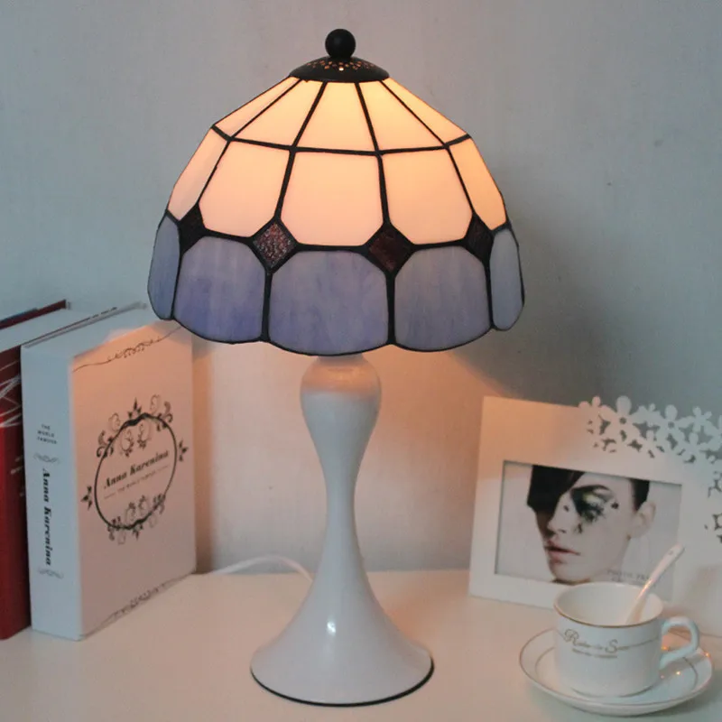 Настольная лампа Тиффани с абажуром ручной работы tiffanylamp для спальни гостиной