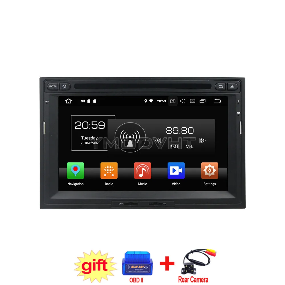 YMODVHT 7 дюймов Android 8 0 Восьмиядерный 4 ГБ Автомобильный DVD Радио Стерео GPS для Peugeot
