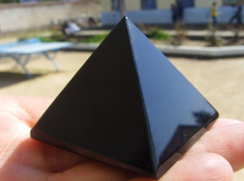 

NATURAL Obsidian quartz crystal Pyramid healing