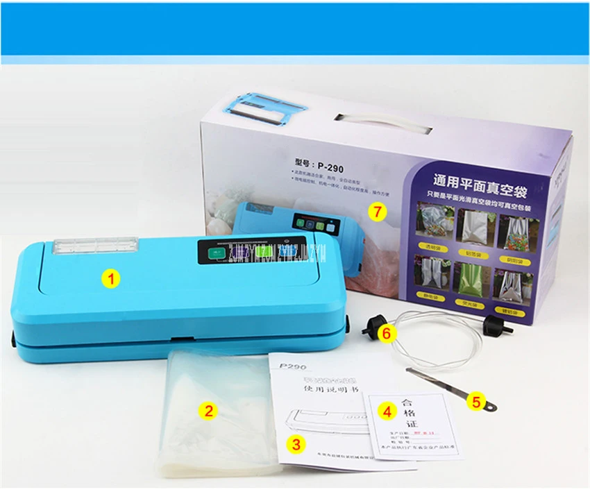 

P-290 Vacuum Sealer Food Packaging Machine Auto Vacuum Sealing System Food Packer Bags Vacuum Preservation Sealing length 30cm