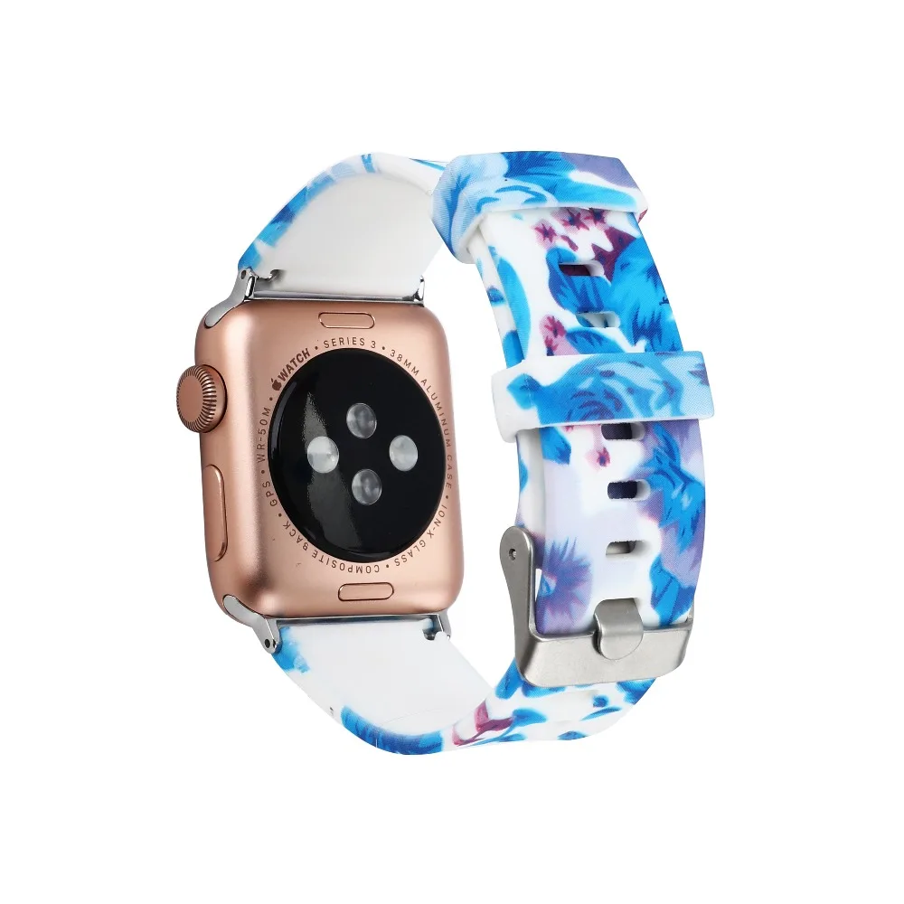 7 цветов мягкий силиконовый ремешок для часов Apple Watch Series 1 2 3 4 браслета iWatch 38 мм 42 40