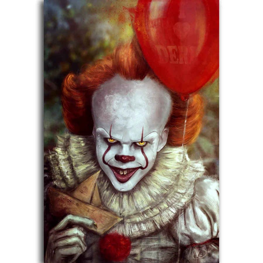 Q0014 постеры и принты Новинка 2017 IT фильм Pennywise Stephen King ужас картина художественный