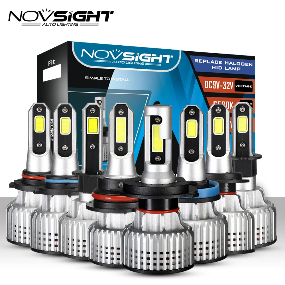 Суперяркие Автомобильные фары NOVSIGHT H7 светодиодный H4 H1 H3 H11 9005 HB3 9006 HB4 COB 72 Вт 10000LM
