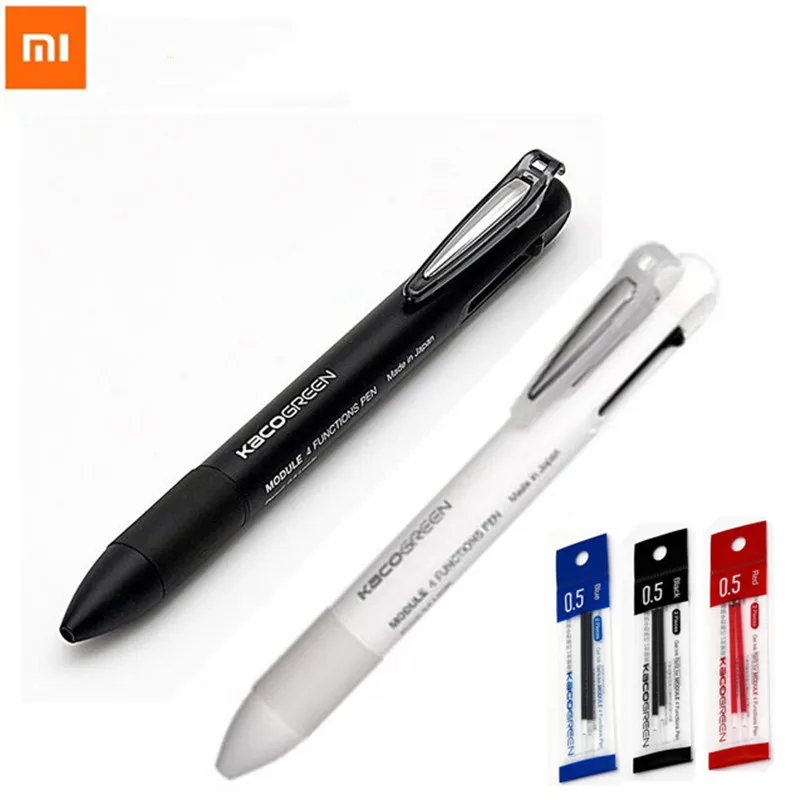 Xiaomi KACO 4 в 1 многофункциональные ручки 0,5 мм черный синий красный стержень сменный гелевый карандаш механический карандаш японские чернила Офис школа дома