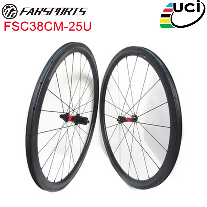 

DT 240s SP hubs with Sapim aero spokes 700C 38mm x 25mm carbon bike wheelset for triathlon bike wheels Farsports