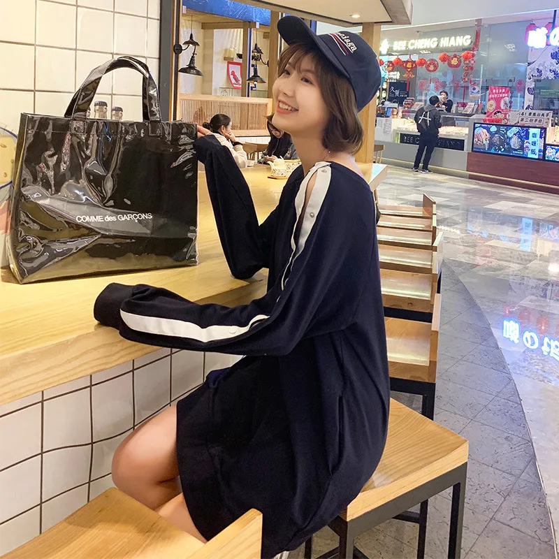 2019 Spring New Fashion Loose Version Pregnancy long sleeve Dress Maternity Casual 2 Colors Available Clothes | Мать и ребенок