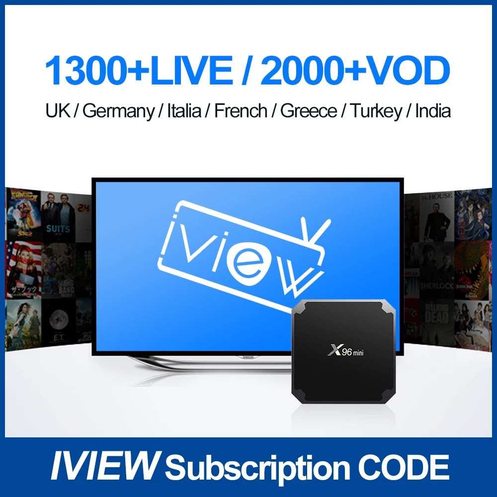 Тв-приставка Apkin X96 mini Greece UK USA Iview HD арабский живой спорт тв серийная подписка для Android Smart tv box Enigma2
