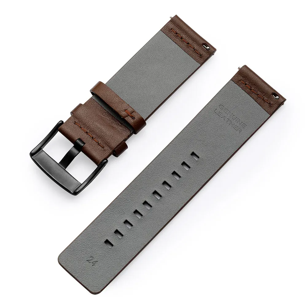 Genuine Leather Watchband For Galaxy watch 42 46 Gear S2/S3 Straps 20mm 22mm Band for Amazfit Huawei 1 2 Quick Release Bracelet