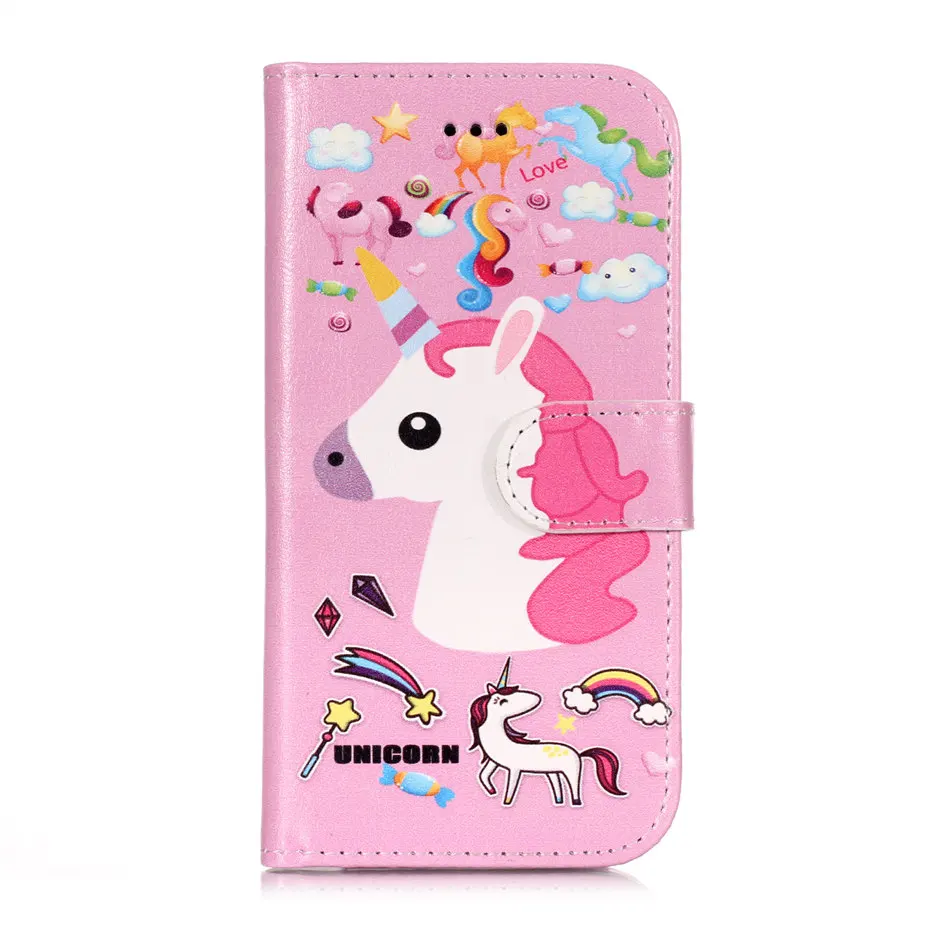 Unicorn Винтажный чехол с тотемным цветком для huawei P20 P9 P8 Lite mate 10 9 Pro Lite Y7 из искусственной кожи Мягкий силиконовый чехол с держателем DP01G - Цвет: Unicorn