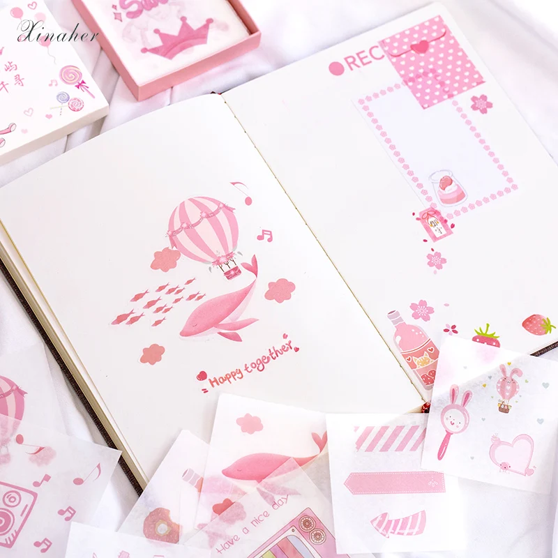 XINAHER 50sheets/Bag sea animals flower plant life paper sticker package DIY diary decoration sticker album scrapbooking