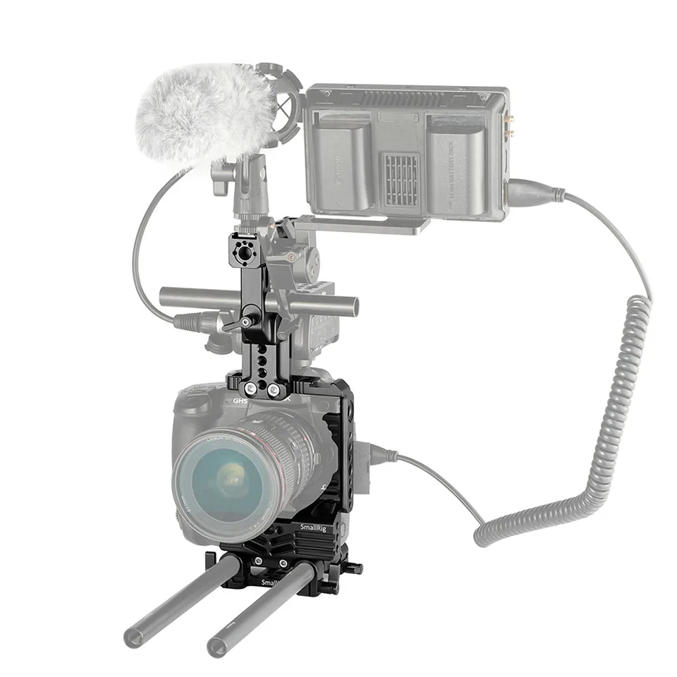 SmallRig GH5 Половина Клетка комплект для Panasonic Lumix GH5 с батарейным захватом/Верхняя рукоятка/двойной стержень зажим опорная пластина системы-2067