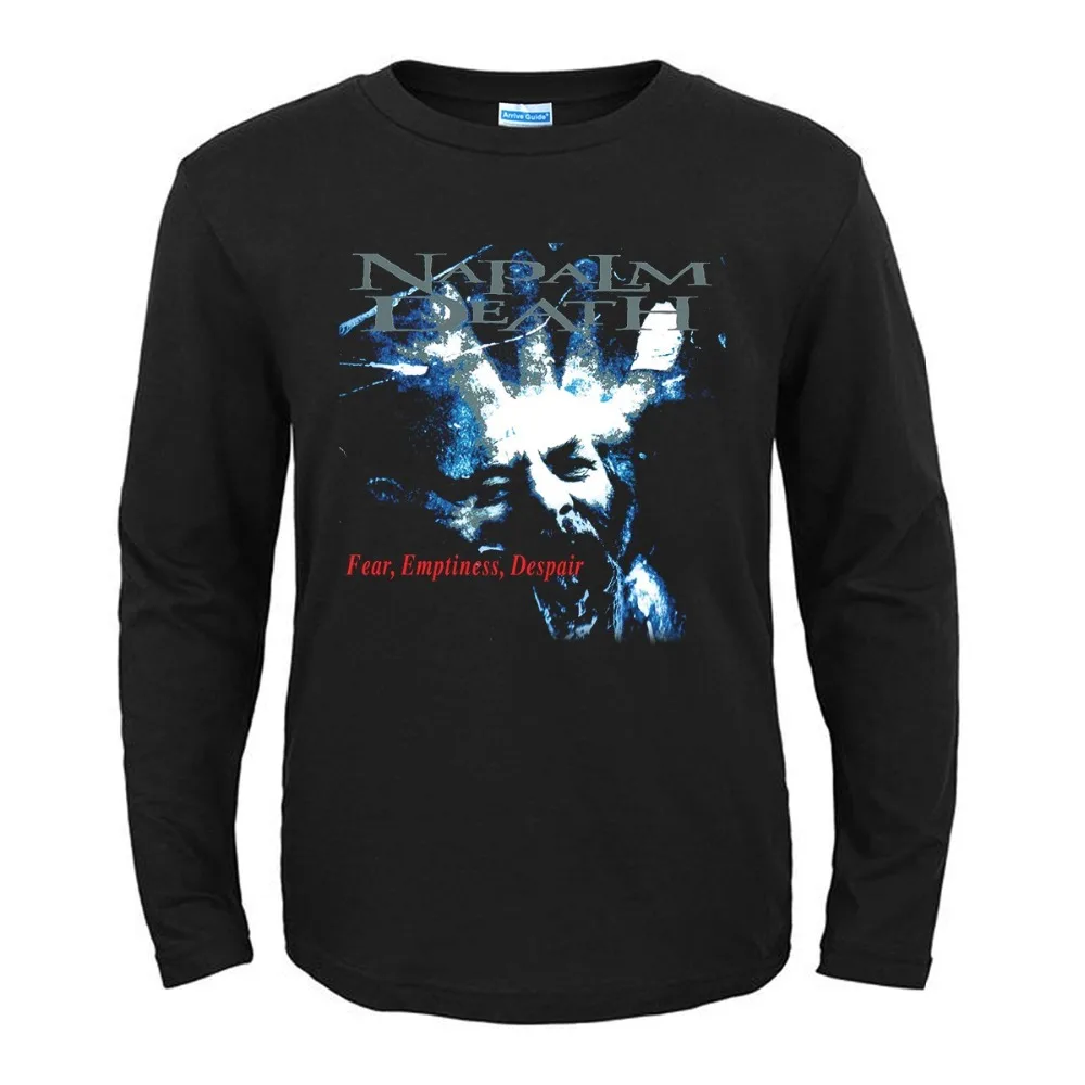 7 дизайнов Harajuku Napalm Death Rock рубашка фитнес Hardrock тяжелый металл хлопок Скейтборд Повседневная с длинным рукавом Череп Демон