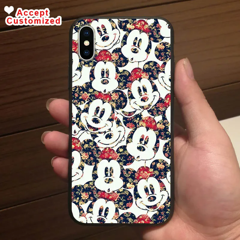 Чехол с принтом Микки для iPhone 11 Pro X XS Max XR 5 5S SE 6 6S 7 8 Plus чехол Минни для samsung Galaxy Note 8 9 10 S8 S9 S10 Plus S10E - Цвет: 1