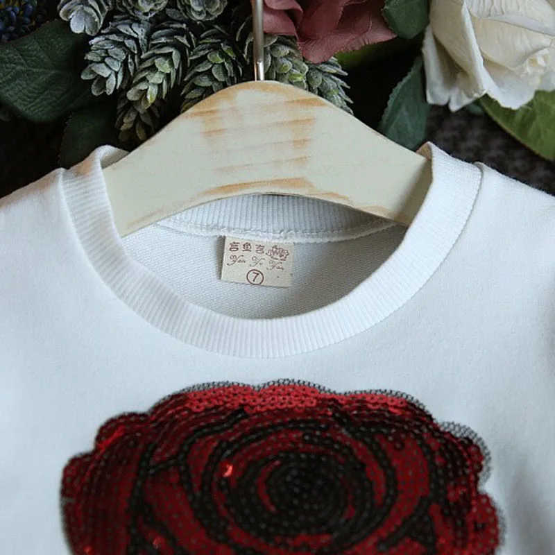 2018 Весенняя детская одежда рубашки с длинными рукавами + штаны блестками и