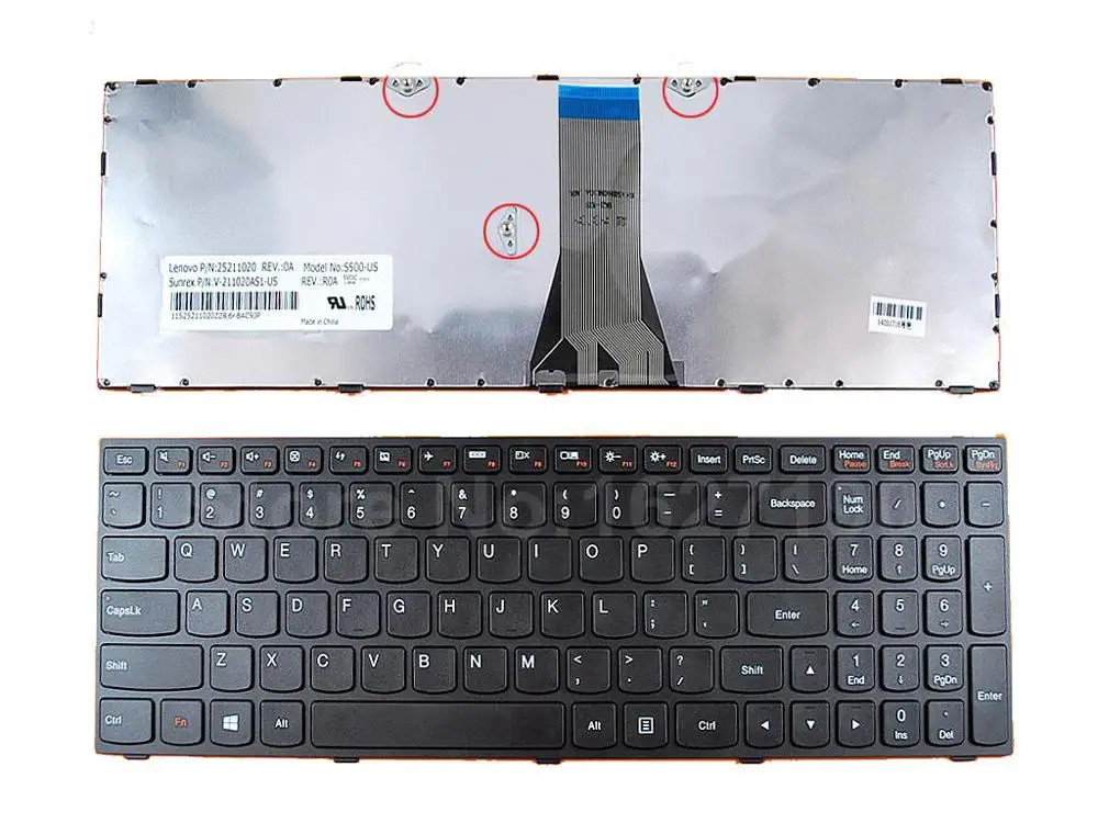 

US Keyboard For LENOVO G50-70 BLACK FRAME BLACK Win8 PN:25211020 V211020AS1 New Laptop Keyboards With