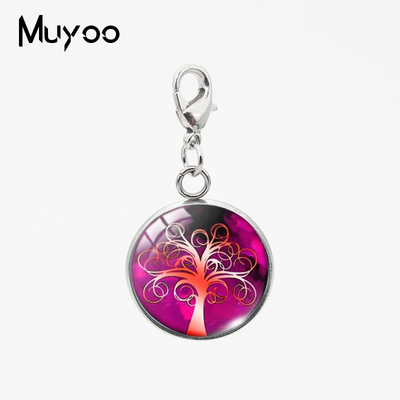 Красота красочный узор Древа Жизни Стекло круглый кабошон подвески ручной